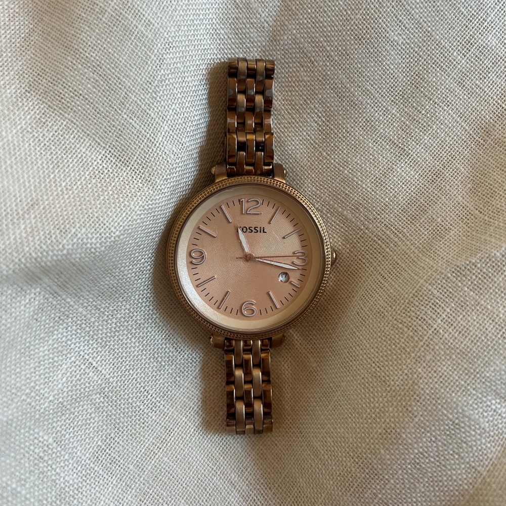 Rose Gold Fossil Watch